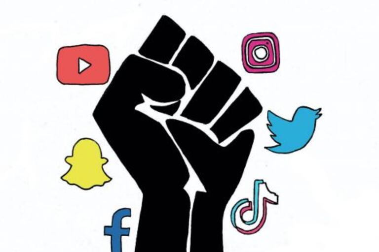 Social justice and social media icon